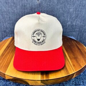 Hit Trucker Hat Mens OSFA Cream Red Cotton Snapback Turner Bit Service Odessa TX